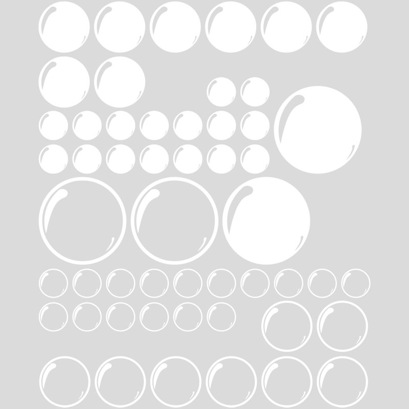 Ebern Designs 52 Piece Bubbles Peel and Stick Bathroom Wall Decal Set